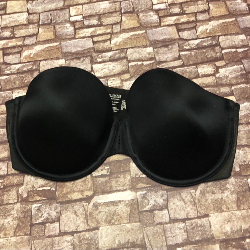 34D Black VS Strapless Bra